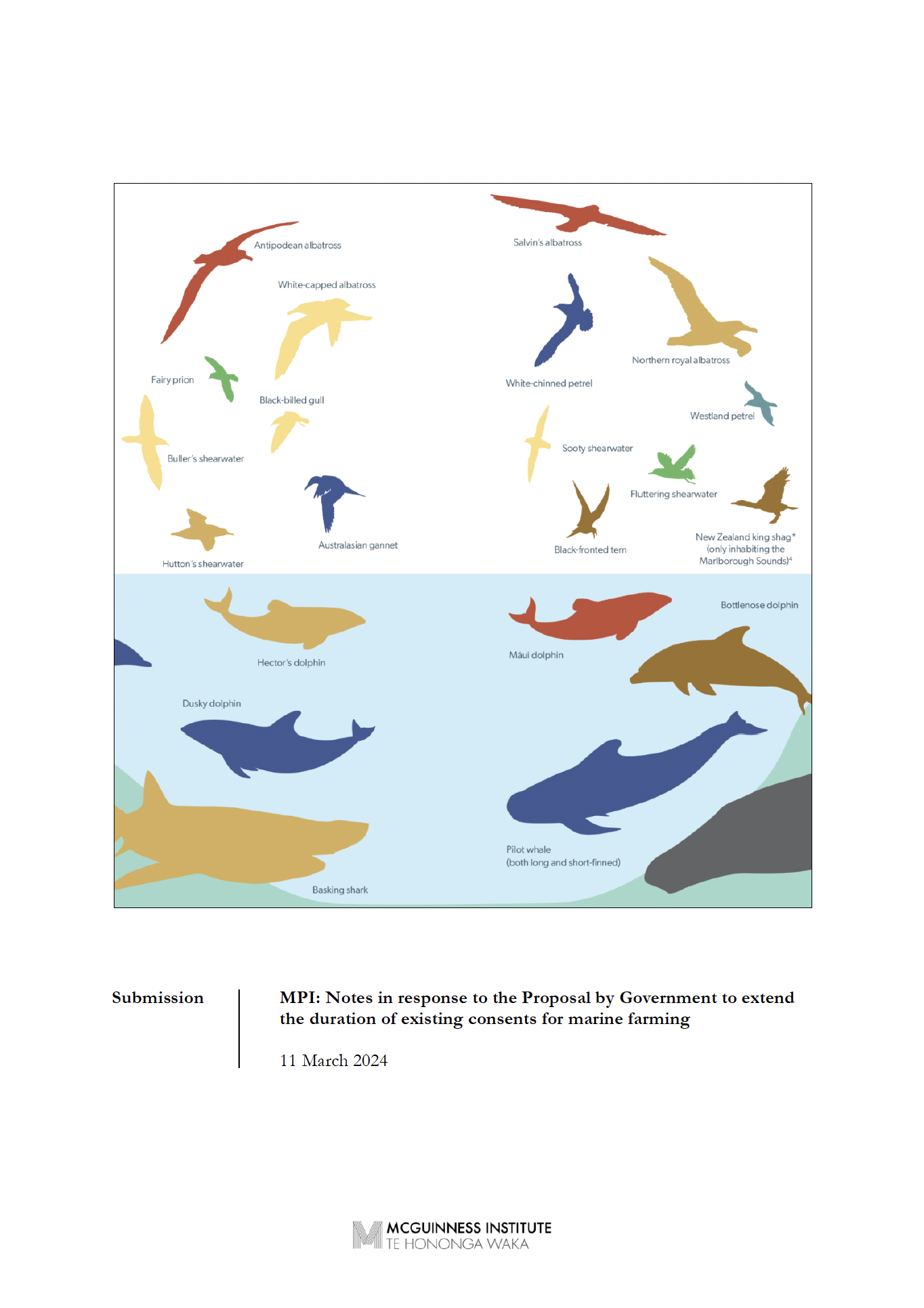 Submission 2024/01 – MPI: Notes in response to the Proposal by Government to extend the duration of existing consents for marine farming